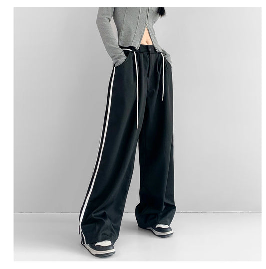 Pantalones Anchos de Talle Alto en Tono Damasco para Mujer - Image 2