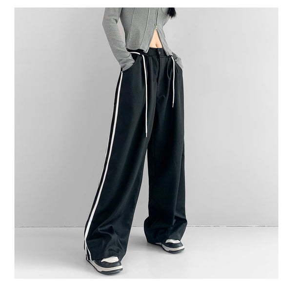 Pantalones Anchos de Talle Alto en Tono Damasco para Mujer