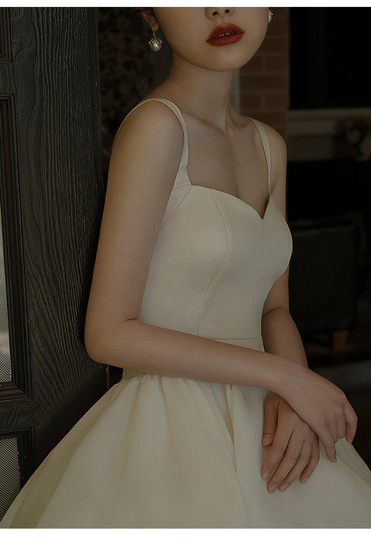 Vestido de Novia Vintage Satinado con Tirantes - Diseño Mori Fantasy Elegante - Image 8