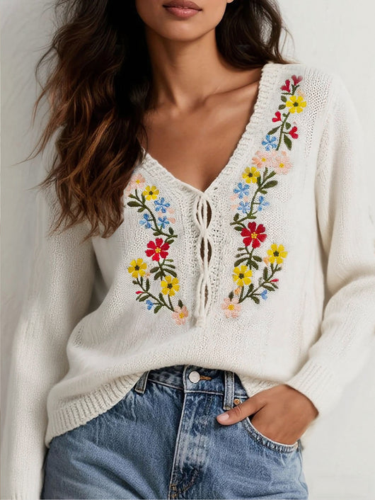 Blusa Floral Artesanal Retro Versátil - Image 11