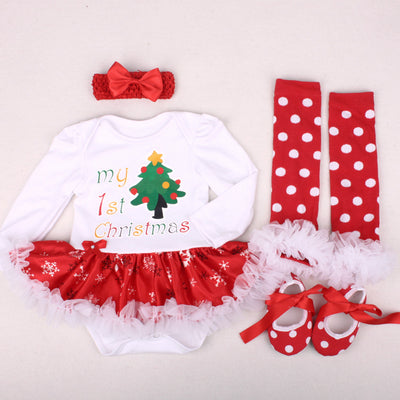 Zapatos Navideños para Bebé Recién Nacido con Vestido de Manga Larga - Image 14