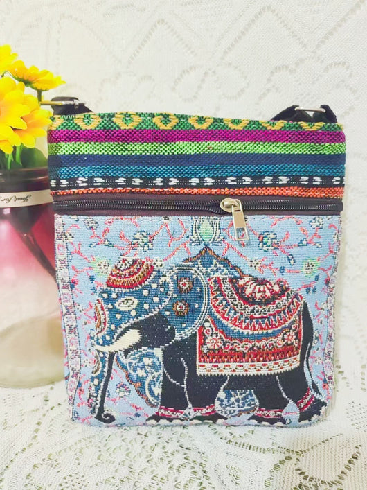 Bolso Bandolera Bordado Étnico con Elefante y Mariposa Estilo Chino - Image 26