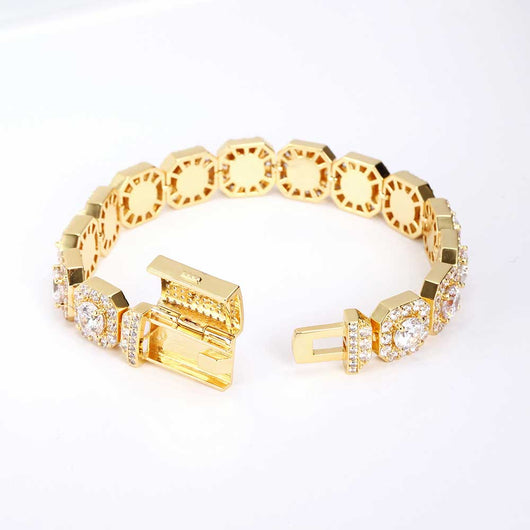 Cadena Hip Hop Cuadrada de Piedra de Caramelo - Collar y Pulsera - Image 25