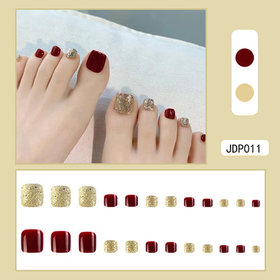Adhesivos de Uñas Rojo Vino - Diseño Acabado Profesional - Image 2