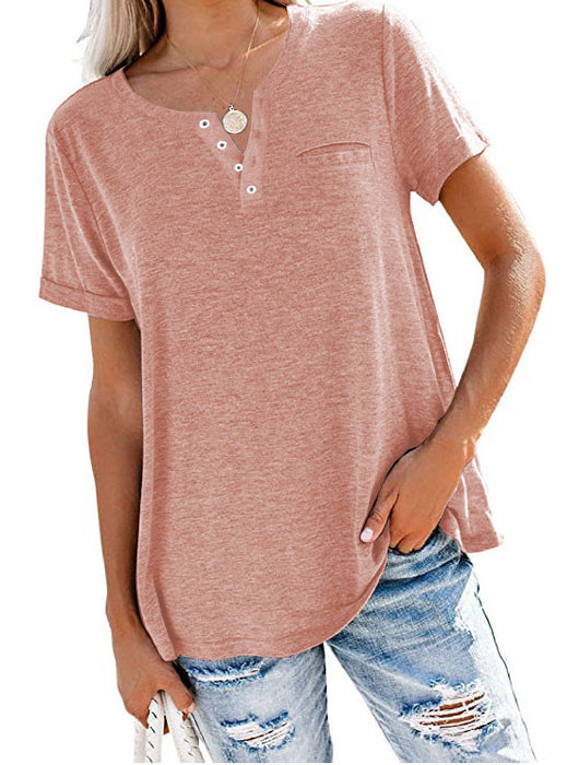 Camiseta Holgada de Cuello Redondo en Colores Sólidos - Image 5