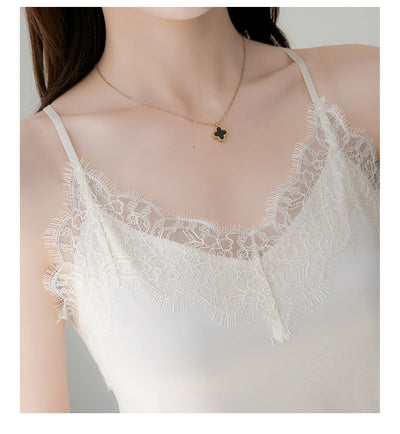 Camisola de Encaje para Pestañas en Seda Satinada para Mujer - Image 22
