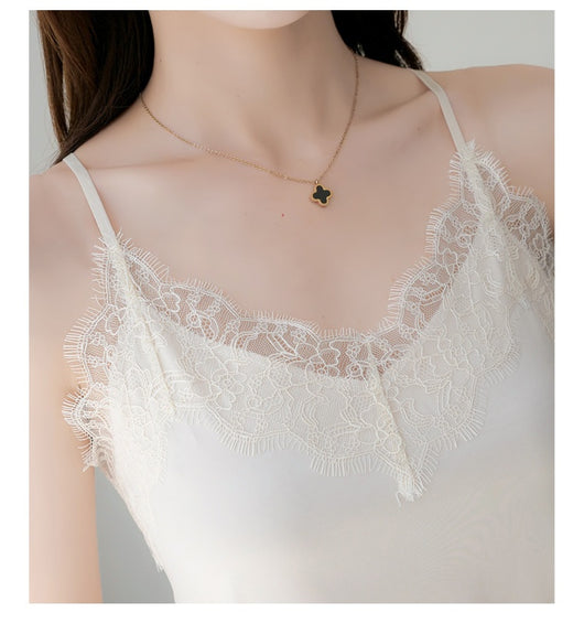 Camisola de Encaje para Pestañas en Seda Satinada para Mujer - Image 22