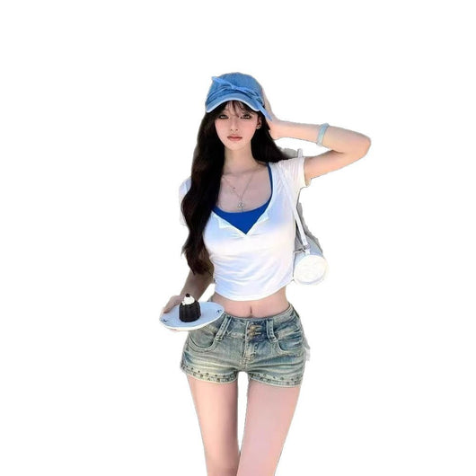 Blusa Ajustada Elegante de Manga Corta - Diseño Seductor y Moderno - Image 5