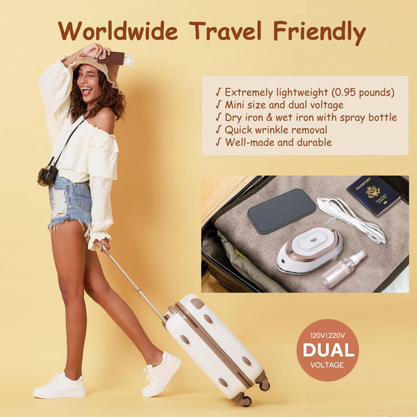 Plancha de Viaje Dual Voltaje 120V-220V Ultraligera