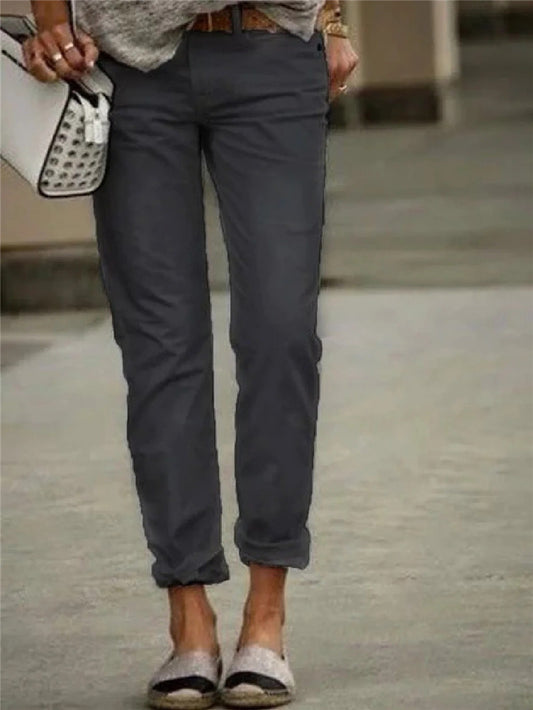 Jeans de Corte Casual para Diario en Color Sólido - Image 2