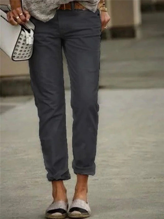 Jeans de Corte Casual para Diario en Color Sólido - Image 2
