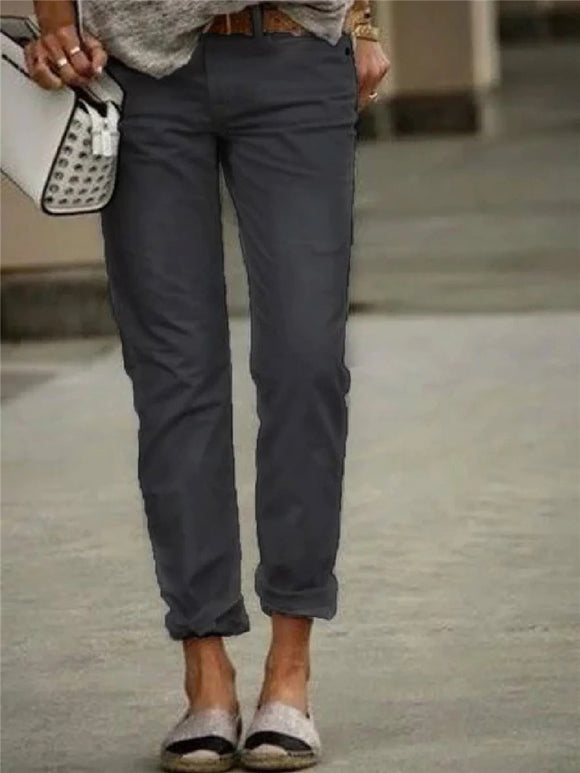 Jeans de Corte Casual para Diario en Color Sólido