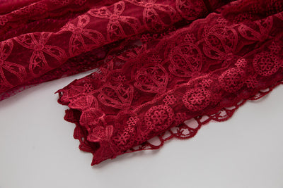 Falda Larga Elegante con Malla Bordada Transparente - Image 9