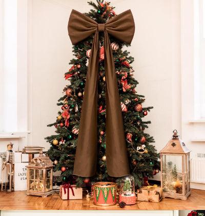Moño Navideño de Terciopelo Oversized para el Hogar - Image 7