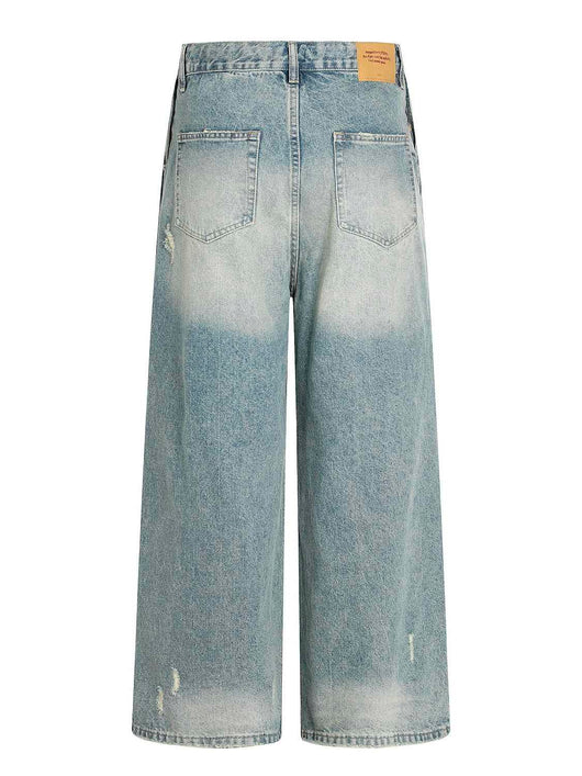 Jeans Rectos Holgados con Rotos Lavado Agua - Verano - Image 4