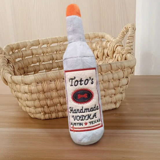 Juguete Masticable para Perros con Sonido de Botella de Vino
