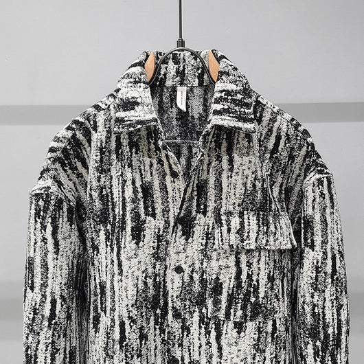 Camisa Chaqueta Manga Larga Tie Dye Tweed para Hombre - Image 6