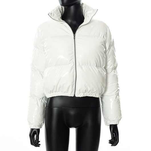 Chaqueta Acolchada de Cuero con Cierre Lateral - Image 6