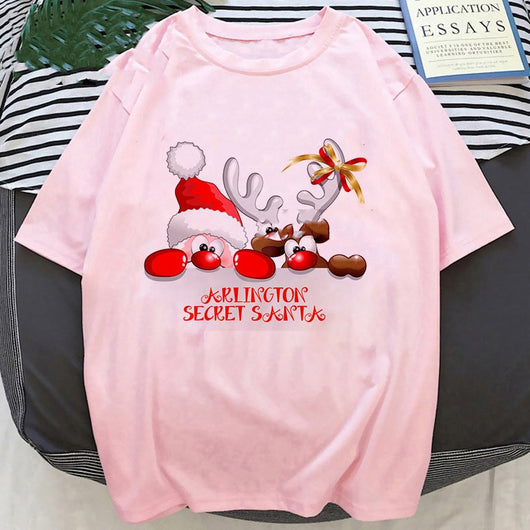 Playera Navideña con Estampado de Papá Noel y Reno - Image 30