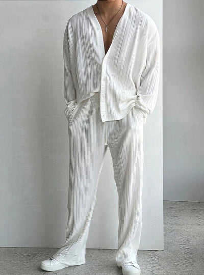 Traje Casual de Dos Piezas con Camisa de Manga Larga - Image 10