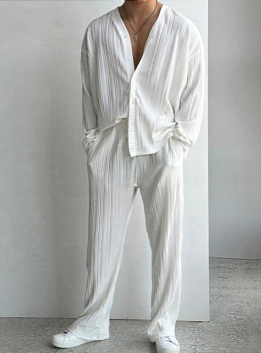 Traje Casual de Dos Piezas con Camisa de Manga Larga - Image 10
