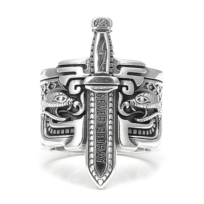 Anillo Espada Punk Vintage Plata Tailandesa para Hombre - Image 3