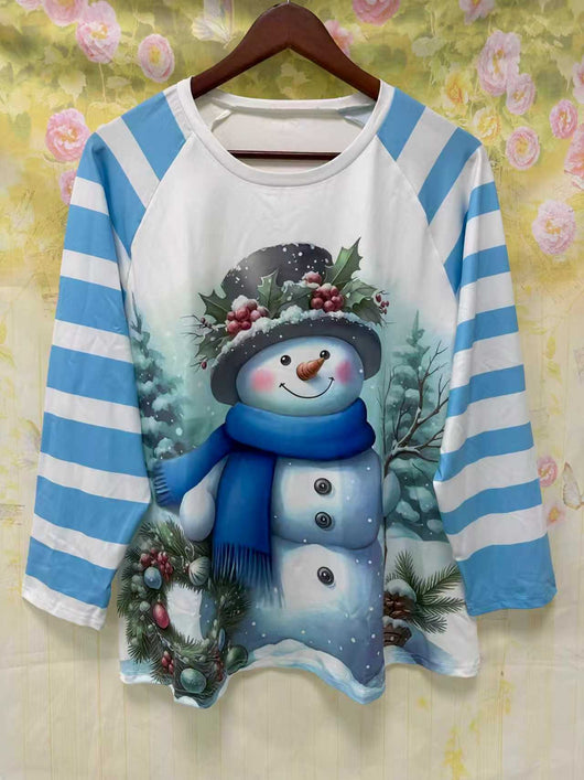 Suéter Largo para Mujer con Patrón de Muñeco de Nieve - Image 18