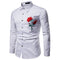 Camisa Manga Larga Estilo Étnico con Bordado de Rosas para Hombre Talla Grande