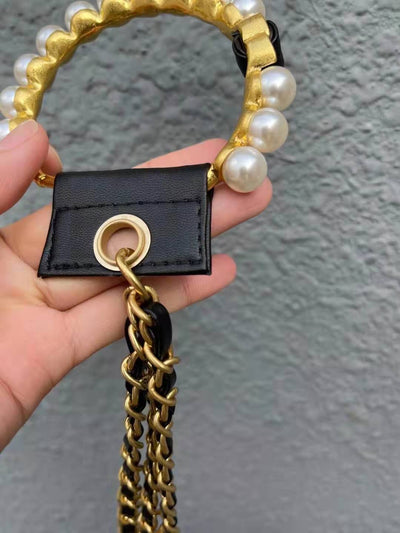 Bolso Mini Cuadrado con Cadena de Diamantes y Labial - Image 14
