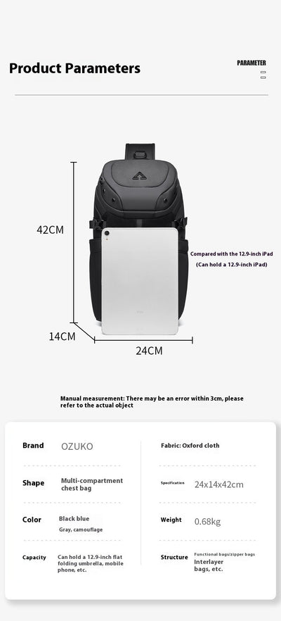 Bolsa Deportiva Impermeable para Hombre con Correa Cruzada - Image 11
