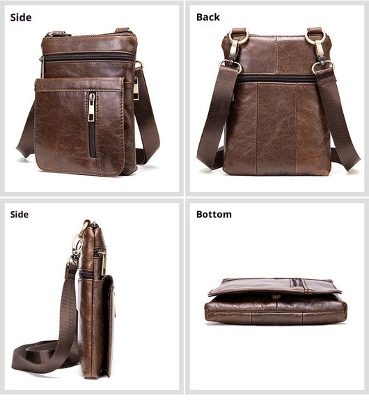 Bolsa Bandolera de Cuero Genuino para Hombre - Estilo Casual - Image 15