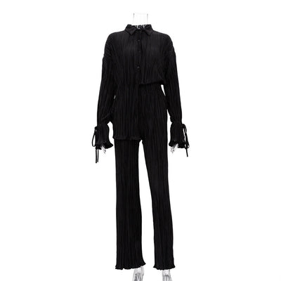 Conjunto Dos Piezas: Blusa Manga Acampanada y Pantalón Pierna Ancha - Image 24