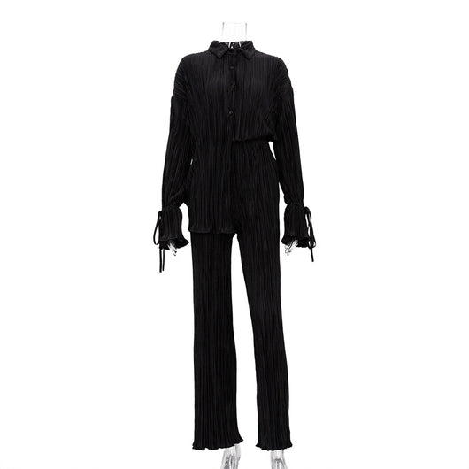 Conjunto Dos Piezas: Blusa Manga Acampanada y Pantalón Pierna Ancha - Image 24