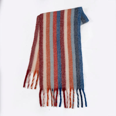 Bufanda de Rayas Multicolor Estilo Coreano para Invierno - Image 2