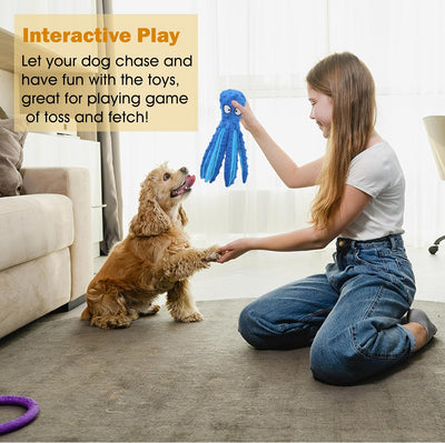 Juguete Pulpo Chirriante sin Relleno para Perros - Juguete Crujiente Interactivo para Cachorros - Image 8