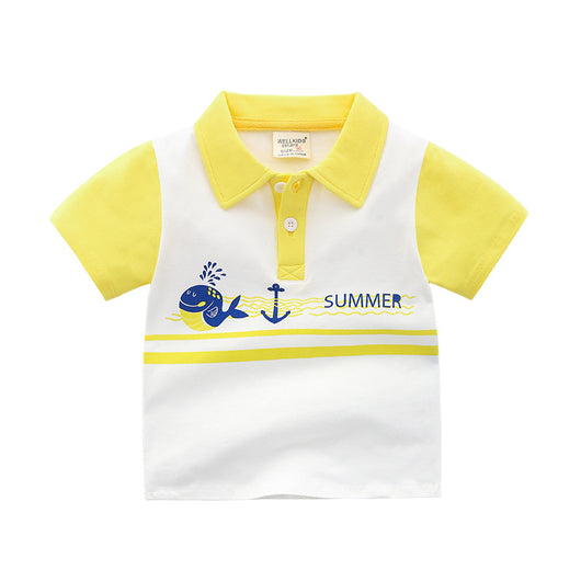Camisa Infantil de Manga Corta con Detalles de Costura a Contraste - Image 5