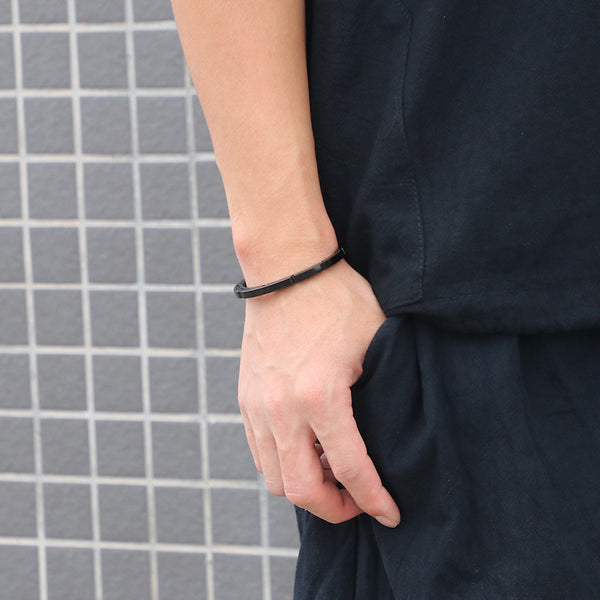 Pulsera de Acero Inoxidable para Hombre - Diseño Minimalista Japonés y Coreano