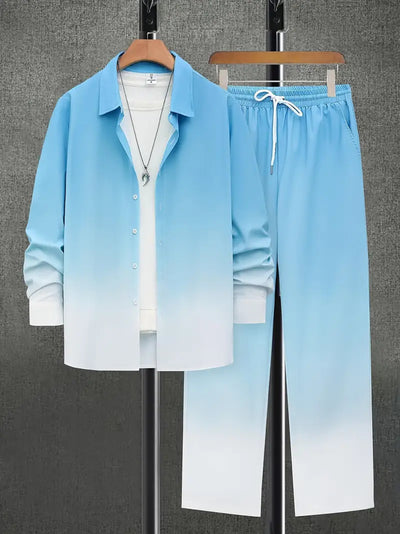 Conjunto Degradado de Color - Camisa y Pantalón de Manga Larga - Image 9