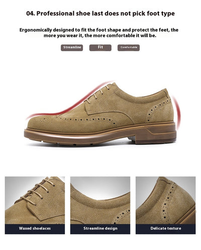Zapatos de Cuero Ante Grabado Vintage Transpirables para Hombre - Image 13