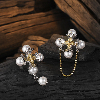 Aretes de Plata 925 con Perla Grande Estilo Retro para Mujer - Image 3