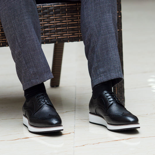 Zapatos Derby Tejidos Punta Fina - Calzado Casual de Cuero para Hombre - Image 10