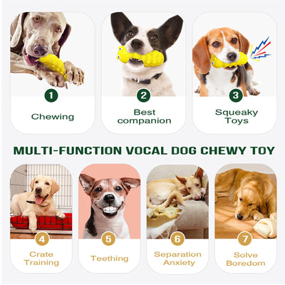 Bright green caterpillar-shaped dog chew toy with a smiling face and textured body. A beagle puppy holds a smaller version of the toy. - Image 11