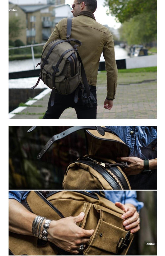 Mochila Retro Americana de Lona Encerada Premium - Image 15