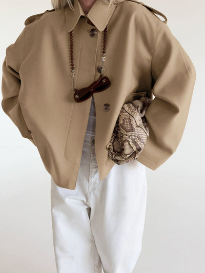 Cardigan Trench Coat Manga Larga con Diseño Elegante - Image 7