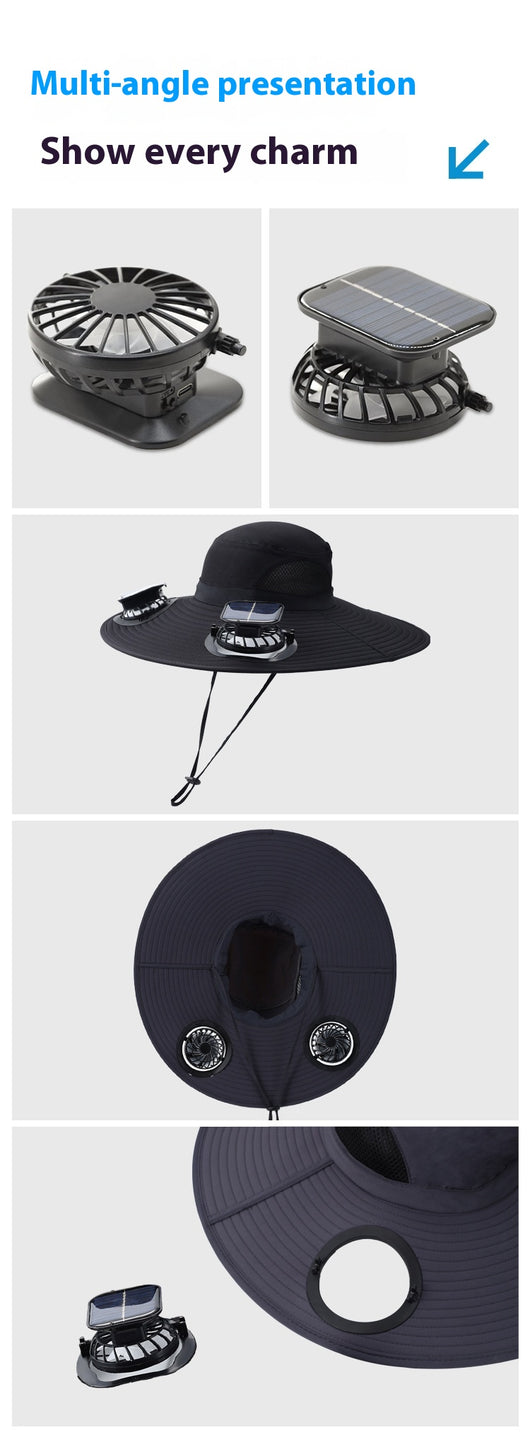 Gorra de Sombra Solar con Ventilador para Hombre - Ideal para Montaña y Pesca - Image 28
