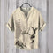 Camisa Hawaiana Navideña Casual con Estampado Santa para Hombre
