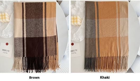 Chal Pashmina Escocés con Borlas para Mujer - Tejido Grueso y Cálido - Image 19