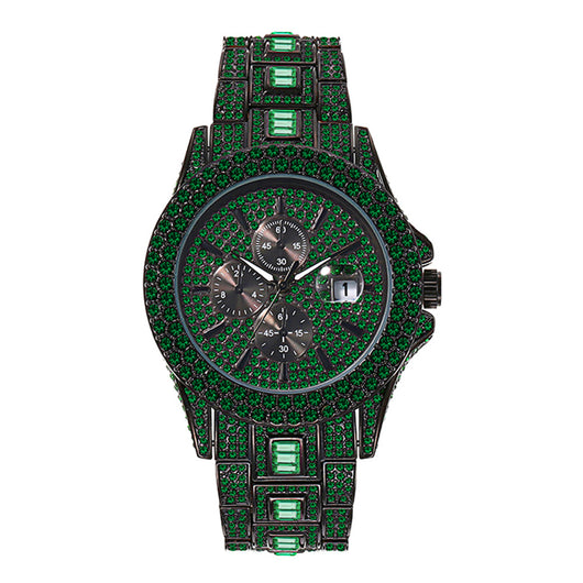 Reloj Hombre Hip Hop Cristales Brillantes Luminoso Cuarzo Multicolor - Image 3