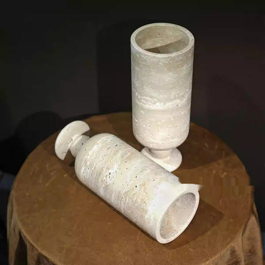 Jarrón Cilíndrico de Piedra Natural Estilo Chino - Image 3