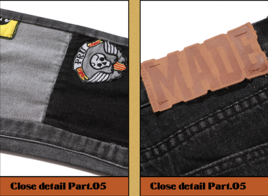 Jeans Guochao con Bordado de Patrón Callejero para Hombre - Image 10